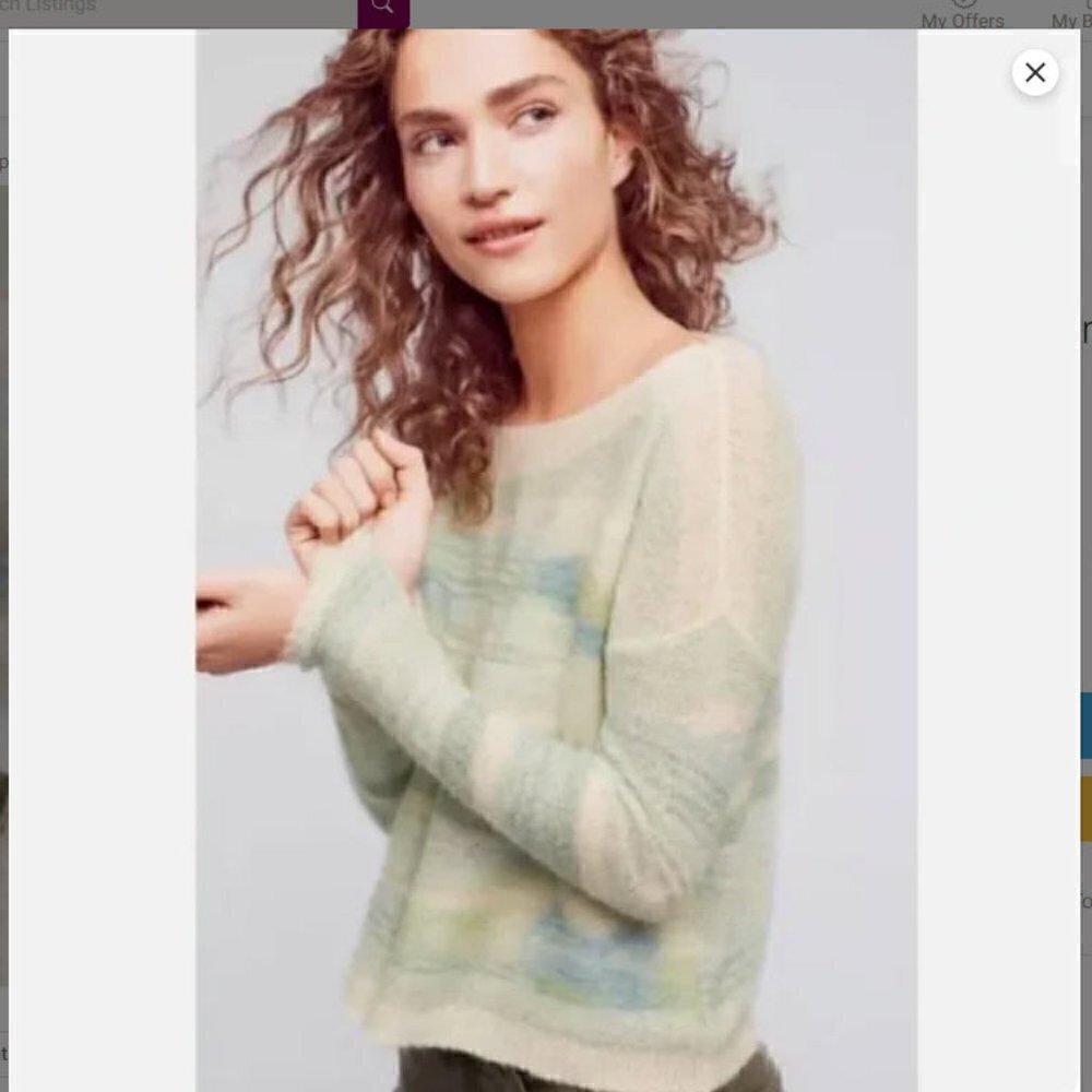 NWT Anthropologie Boho Chic Vibes Troubadour Alpaca Watercolor Pullover Sweater - Picture 6 of 9